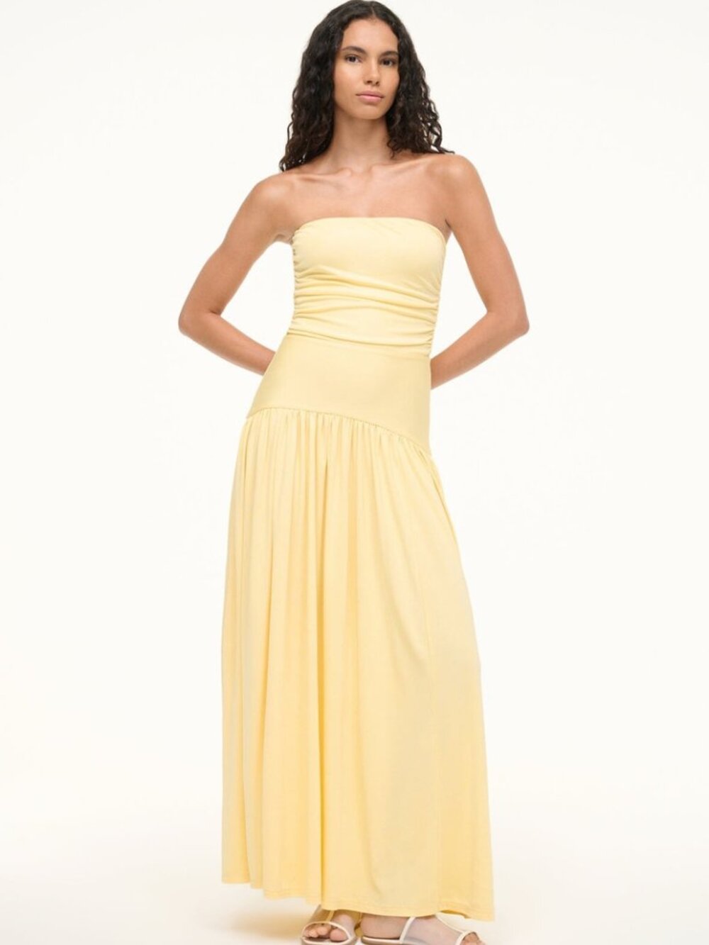 STAUD Strapless Yellow Maxi Dress - Picture 4 of 16